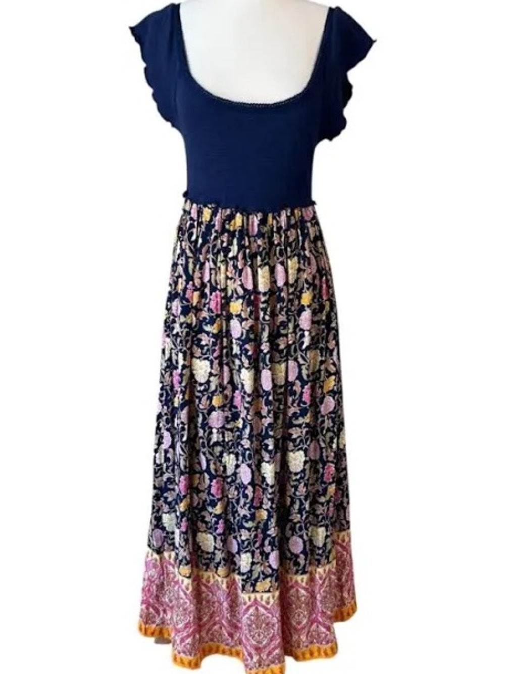 Natural life Navy & Floral Maxi Dress